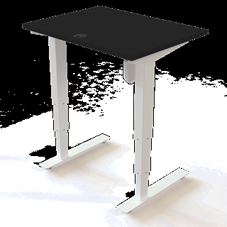 501-37 Børne/junior hæve/sænkebord 80x60 cm i sort/hvid fra Conset 