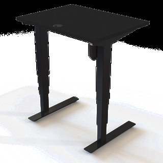 501-37 Børne/junior hæve/sænkebord 80x60 cm i sort/sort fra Conset 