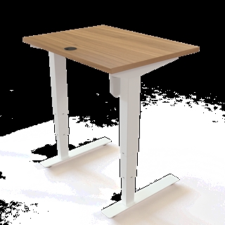 501-37 Børne/junior hæve/sænkebord 80x60 cm i valnød/hvid fra Conset 