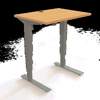 501-37 Børne/junior hæve/sænkebord 80x60 cm i bøg/sølvgrå fra Conset 