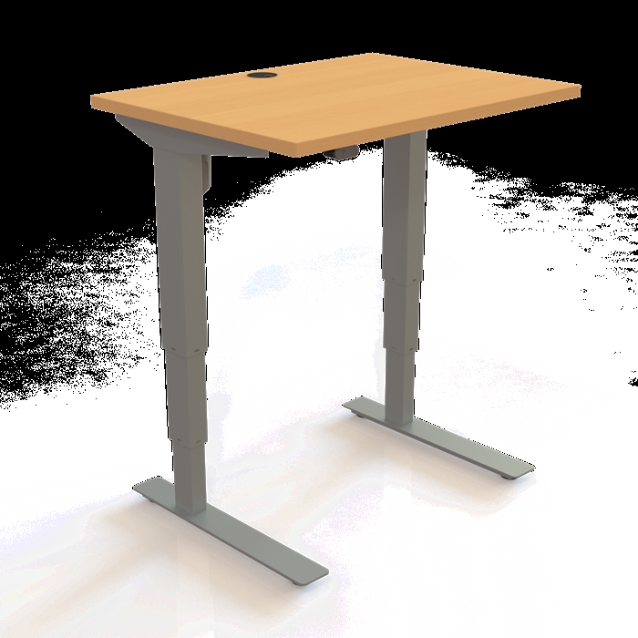 501-37 Børne/junior hæve/sænkebord 80x60 cm i bøg/sølvgrå fra Conset 