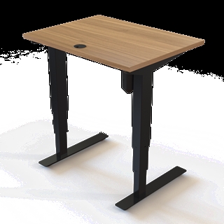 501-37 Børne/junior hæve/sænkebord 80x60 cm i valnød/sort fra Conset 