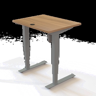 501-37 Børne/junior hæve/sænkebord 80x60 cm i valnød/sølvgrå fra Conset 