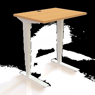 501-37 Børne/junior hæve/sænkebord 80x60 cm i bøg/hvid fra Conset 