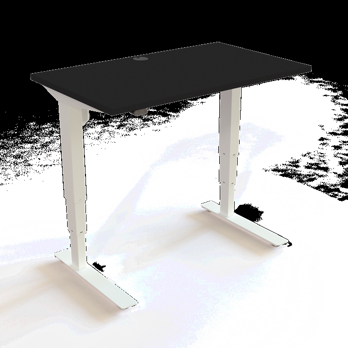 501-37 Børne/junior hæve/sænkebord 100x60 cm i sort/hvid fra Conset 