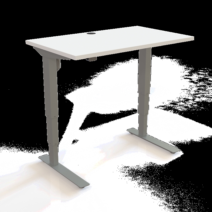 501-37 Børne/junior hæve/sænkebord 100x60 cm i hvid/sølvgrå fra Conset 