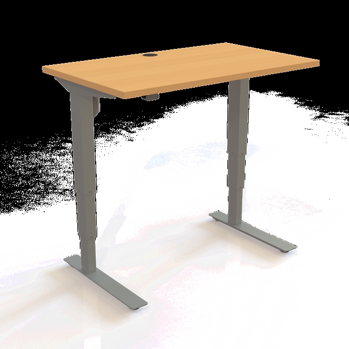 501-37 Børne/junior hæve/sænkebord 100x60 cm i bøg/sølvgrå fra Conset 