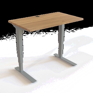 501-37 Børne/junior hæve/sænkebord 100x60 cm i valnød/sølvgrå fra Conset 