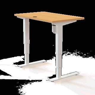 501-37 Børne/junior hæve/sænkebord 100x60 cm i bøg/hvid fra Conset 