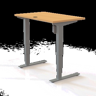 501-37 Børne/junior hæve/sænkebord 100x60 cm i bøg/sølvgrå fra Conset 