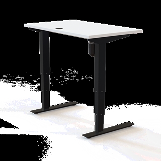 501-37 Børne/junior hæve/sænkebord 100x60 cm i hvid/sort fra Conset 