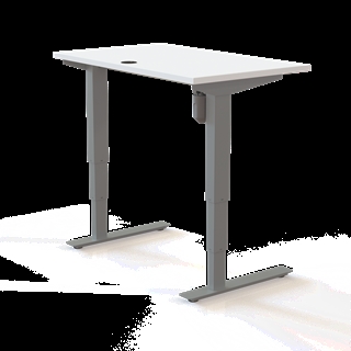 501-37 Børne/junior hæve/sænkebord 100x60 cm i hvid/sølvgrå fra Conset 