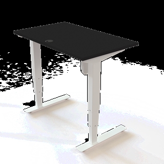 501-37 Børne/junior hæve/sænkebord 100x60 cm i sort/hvid fra Conset 