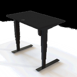 501-37 Børne/junior hæve/sænkebord 100x60 cm i sort/sort fra Conset 