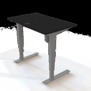 501-37 Børne/junior hæve/sænkebord 100x60 cm i sort/sølvgrå fra Conset 