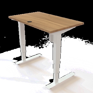 501-37 Børne/junior hæve/sænkebord 100x60 cm i valnød/hvid fra Conset 