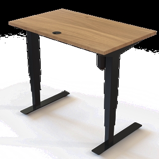 501-37 Børne/junior hæve/sænkebord 100x60 cm i valnød/sort fra Conset 