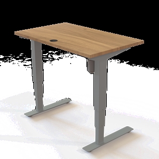 501-37 Børne/junior hæve/sænkebord 100x60 cm i valnød/sølvgrå fra Conset 