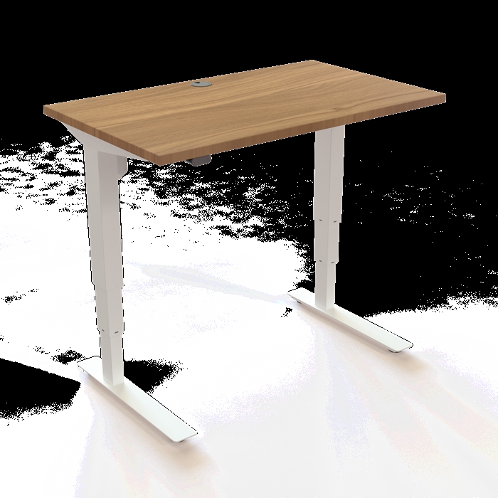 501-37 Børne/junior hæve/sænkebord 100x60 cm i valnød/hvid fra Conset 