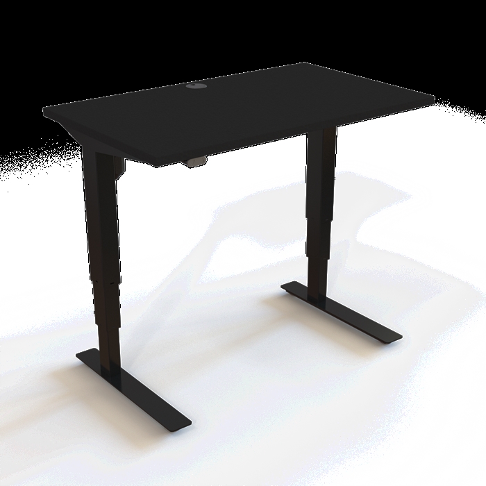 501-37 Børne/junior hæve/sænkebord 100x60 cm i sort/sort fra Conset 