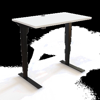 501-37 Børne/junior hæve/sænkebord 100x60 cm i hvid/sort fra Conset 