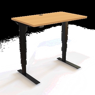 501-37 Børne/junior hæve/sænkebord 100x60 cm i bøg/sort fra Conset 