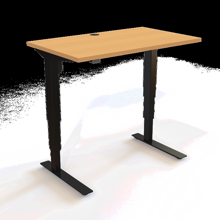 501-37 Børne/junior hæve/sænkebord 100x60 cm i bøg/sort fra Conset 