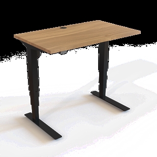 501-37 Børne/junior hæve/sænkebord 100x60 cm i valnød/sort fra Conset 