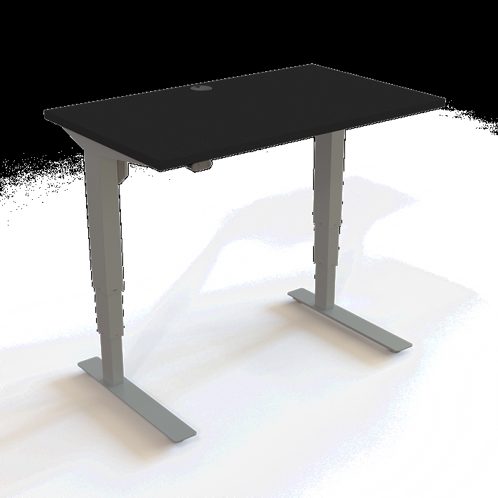 501-37 Børne/junior hæve/sænkebord 100x60 cm i sort/sølvgrå fra Conset 