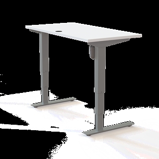 501-37 Børne/junior hæve/sænkebord 120x60 cm i hvid/sølvgrå fra Conset 