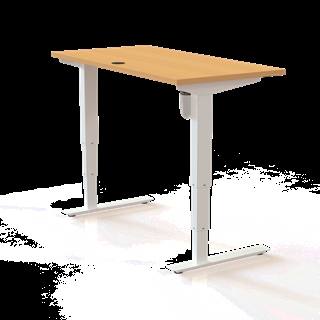 501-37 Børne/junior hæve/sænkebord 120x60 cm i bøg/hvid fra Conset 