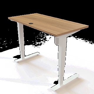 501-37 Børne/junior hæve/sænkebord 120x60 cm i valnød/hvid fra Conset 