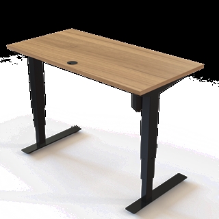 501-37 Børne/junior hæve/sænkebord 120x60 cm i valnød/sort fra Conset 