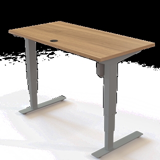 501-37 Børne/junior hæve/sænkebord 120x60 cm i valnød/sølvgrå fra Conset 