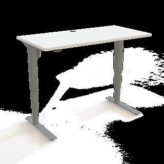 501-37 Børne/junior hæve/sænkebord 120x60 cm i hvid/sølvgrå fra Conset 