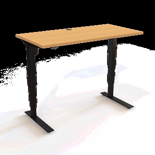 501-37 Børne/junior hæve/sænkebord 120x60 cm i bøg/sørt fra Conset 