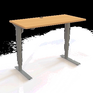 501-37 Børne/junior hæve/sænkebord 120x60 cm i bøg/sølvgrå fra Conset 