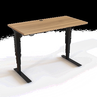 501-37 Børne/junior hæve/sænkebord 120x60 cm i valnød/sort fra Conset 