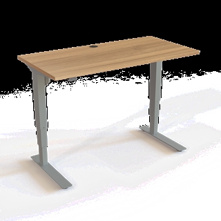 501-37 Børne/junior hæve/sænkebord 120x60 cm i valnød/sølvgrå fra Conset 