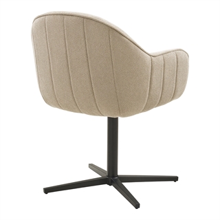 Tamera spisebordsstol m/armlæn i lysegrå med sort drejefod fra House Nordic.