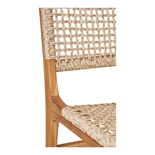 Detalje af Derby lænestol uden armlæn i teak/polyrattan fra House nordic.
