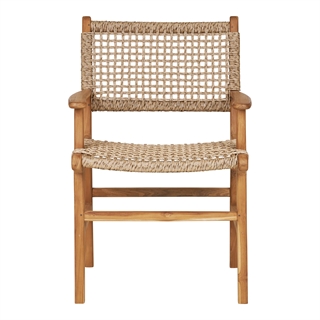 Derby lænestol med armlæn i teak/polyrattan fra House nordic.