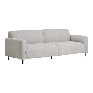 Salvador 3 personers sofa i lysegrå bouclé og sorte ben fra House Nordic.