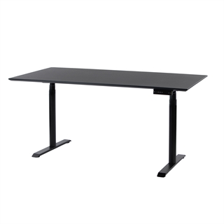 EP 5200 3-ledet hævesænkebord 90x180 i sort linoleum/sort fra FTI.