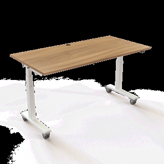 Klapbord med hjul og hæve/sænkefunktion 160x80 i valnød fra Conset.