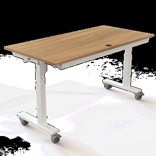 Klapbord med hjul og hæve/sænkefunktion 160x80 i valnød fra Conset.