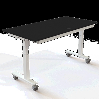 Klapbord med hjul og hæve/sænkefunktion 160x80 i sort fra Conset.