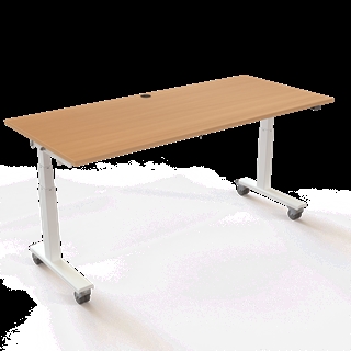 Klapbord med hjul og hæve/sænkefunktion 180x80 i bøg fra Conset.