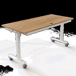 Klapbord med hjul og hæve/sænkefunktion 180x80 i valnød fra Conset.