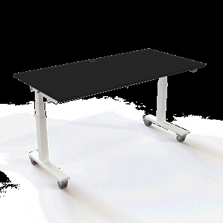 Klapbord med hjul og hæve/sænkefunktion 160x80 i sort fra Conset.